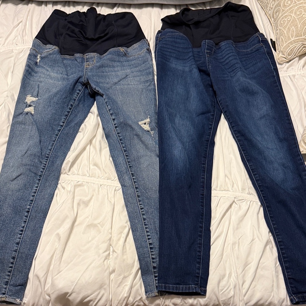 Isabel Maternity by Ingrid & Isabel Blue and Dark Blue Skinny Jeans